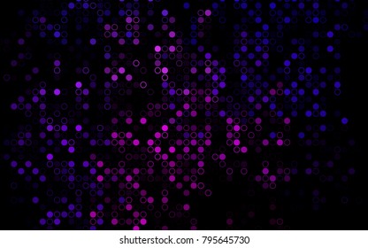 Dark Purple vector  background with dots. Illustration with set of shining colorful abstract circles. New design for ad, poster, banner of your website.