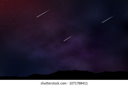 Dark Purple vector background with galaxy stars. Blurred decorative design in simple style with galaxy stars. Pattern for astrology websites.
