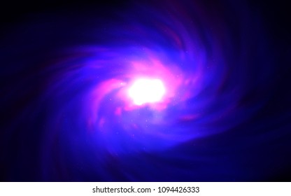 Dark Purple vector background with galaxy stars. Glitter abstract illustration with colorful cosmic stars. Template for cosmic backgrounds.