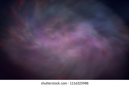 Dark Purple vector background with galaxy stars. Glitter abstract illustration with colorful cosmic stars. Best design for your ad, poster, banner.