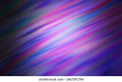 Dark Purple vector background with galaxy stars. Shining colored illustration with bright astronomical stars. Template for cosmic backgrounds.