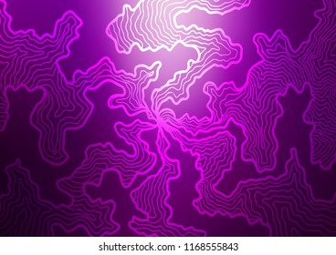 Dark Purple vector background with lamp shapes. Colorful abstract illustration with gradient lines. A completely new marble design for your business.