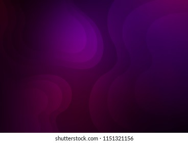 Dark Purple vector background with lava shapes. Modern gradient abstract illustration with bandy lines. Marble style for your business design.