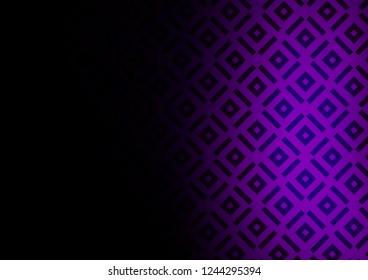 Dark Purple vector background with lines, rhombuses. Colorful lines, squares on abstract background with gradient. Smart design for your business advert.