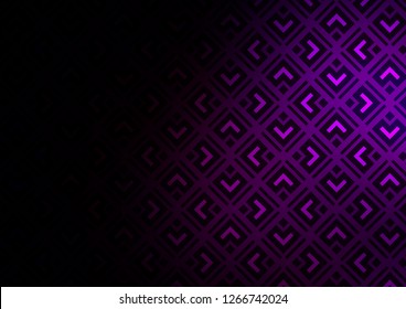 Dark Purple vector background with lines, rhombuses. Colorful illustration with lines, cubes on abstract template. Pattern for ads, posters, banners.