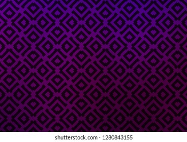 Dark Purple vector background with lines, rhombuses. Shining colorful illustration with lines, rectangles. Pattern for ads, posters, banners.