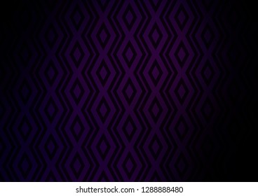 Dark Purple vector background with lines, rhombuses. Colorful lines, squares on abstract background with gradient. Pattern for business booklets, leaflets.