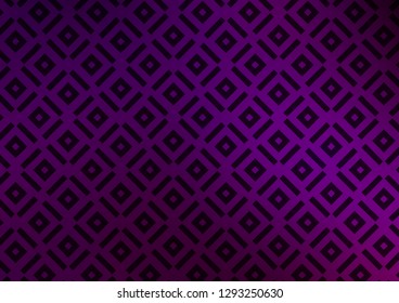 Dark Purple vector background with lines, rhombuses. Colorful illustration with lines, cubes on abstract template. Pattern for business booklets, leaflets.