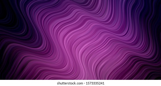 Dark Purple vector background with lines. Bright sample with colorful bent lines, shapes. Smart design for your promotions.