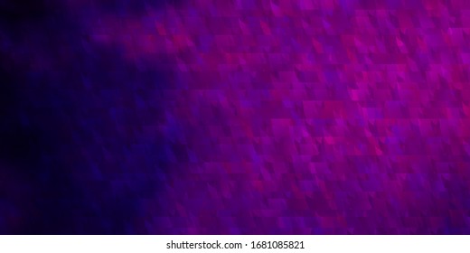 Fondo vector púrpura oscuro con líneas, triángulos. Ilustración abstracta brillante con triángulos coloridos. Patrón para comerciales.