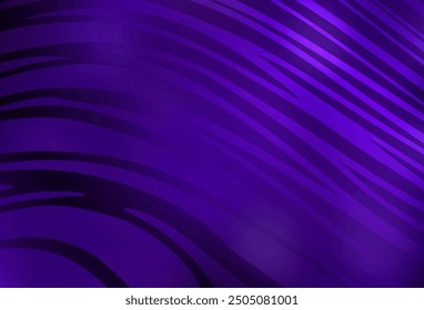 Dark Purple vector background with lines. Modern gradient abstract illustration with bandy lines. Pattern for your business design.