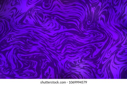 Dark Purple vector background with liquid shapes. Modern gradient abstract illustration with bandy lines. The template for cell phone backgrounds.