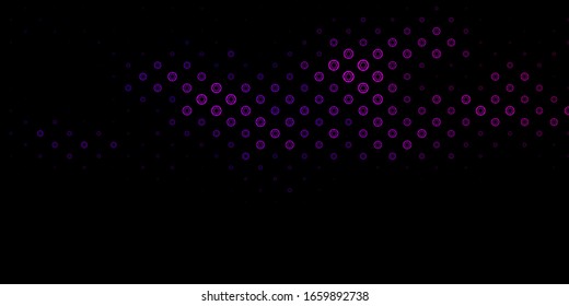 Dark Purple vector background with occult symbols. Abstract illustration with gothic gradient shapes. Simple design for occult depiction.