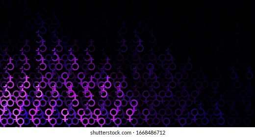 Dark Purple vector background with occult symbols. Abstract illustration with gothic gradient shapes. Design for magic, spiritual events.