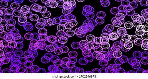 Dark Purple vector background with occult symbols. Abstract illustration with gothic gradient shapes. Best design halloween events.