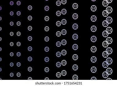 Dark Purple vector background with occult symbols. Illustration with magical signs of spiritual power. Simple base for your occult design.