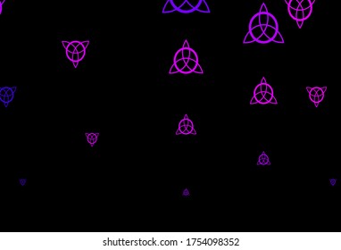 Dark Purple vector background with occult symbols. Retro design in abstract style with witchcraft forms. Simple base for your occult design.