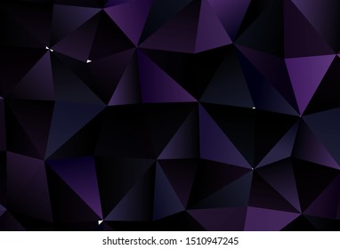 Dark Purple vector background with polygonal style. Modern abstract illustration with colorful triangles. Pattern for commercials.