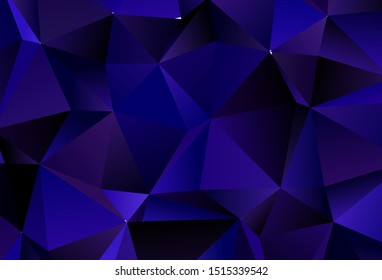 Dark Purple vector background with polygonal style. Illustration with set of colorful triangles. Pattern for booklets, leaflets