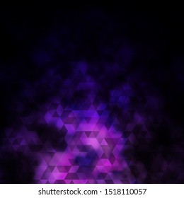 Dark Purple vector background with polygonal style. Triangles on abstract background with colorful gradient. Best design for posters, banners.