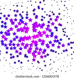 Dark Purple vector background with small and big stars. Modern geometric abstract illustration with stars. Pattern for websites, landing pages.