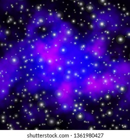 Dark Purple vector background with small and big stars. Shining colorful illustration with small and big stars. Theme for cell phones.