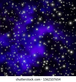 Dark Purple vector background with small and big stars. Shining colorful illustration with small and big stars. Best design for your ad, poster, banner.