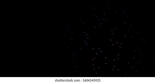 Dark Purple vector background with small and big stars. Blur decorative design in simple style with stars. Pattern for websites, landing pages.