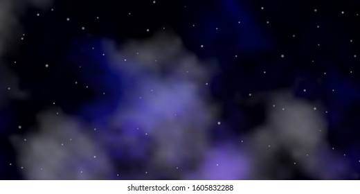 Dark Purple vector background with small and big stars. Colorful illustration with abstract gradient stars. Pattern for wrapping gifts.