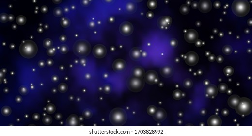 Dark Purple vector background with small and big stars. Shining colorful illustration with small and big stars. Design for your business promotion.