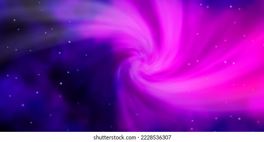 Dark Purple vector background with small and big stars. Colorful illustration in abstract style with gradient stars. Pattern for wrapping gifts.