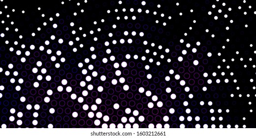 Dark Purple vector background with spots. Abstract colorful disks on simple gradient background. Pattern for booklets, leaflets.
