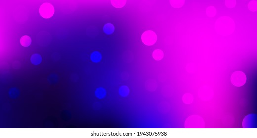 Dark purple vector background with spots. Glitter abstract illustration with colorful drops. Design for your commercials.