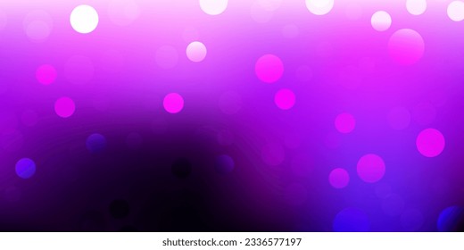 Dark purple vector background with spots. Modern abstract illustration with colorful circle shapes. Design for posters, banners.