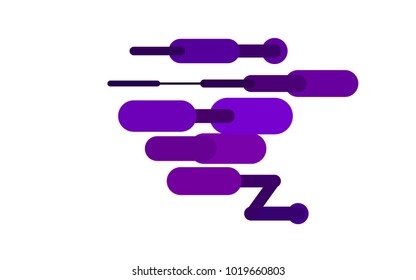 Dark Purple vector background with straight lines. Capsules on blurred abstract background with gradient. Best design for your ad, poster, banner.