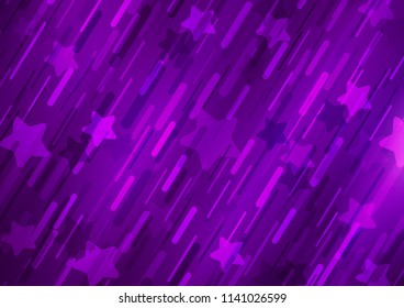 Dark Purple vector background with straight lines. Glitter abstract illustration with colored sticks. The pattern can be used as ads, poster, banner for commercial.