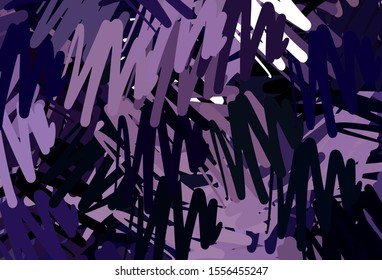 Dark Purple vector background with straight lines. Colorful shining illustration with lines on abstract template. Pattern for ads, posters, banners.
