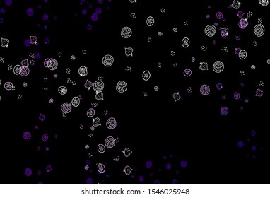 Dark Purple vector background with tasty food. Beautiful colorful illustration with food in doodle style. Design for ad, poster, banner of cafes or restaurants.