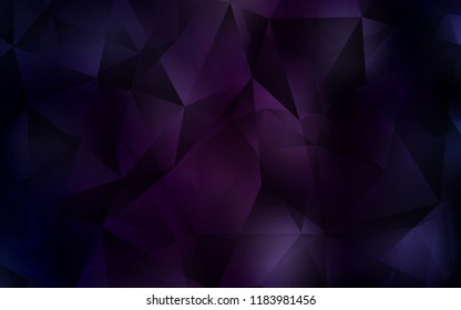 Dark Purple vector background with triangles. Decorative design in abstract style with triangles. Pattern for commercials.
