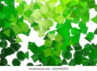 Dark  purple vector background with triangles, circles, cubes. Decorative design in abstract style with lines, dots, cubes. Modern template for your landing page.