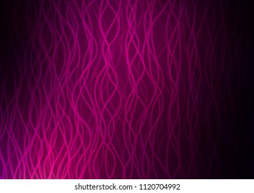 Dark Purple vector background with wavy shapes. Shining illustration, which consist of blurred lines, circles. Textured wave pattern for backgrounds.