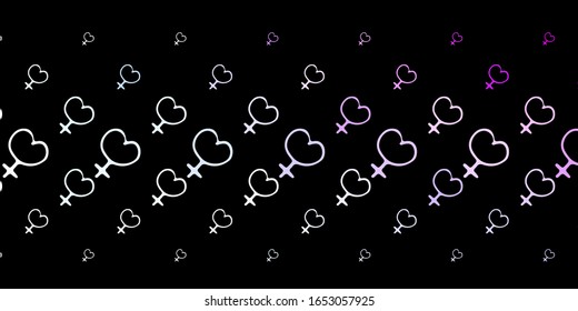 Dark Purple vector background with woman symbols. Abstract illustration with a depiction of women's power. Elegant design for wallpapers.