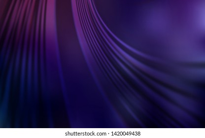 Dark Purple vector background with wry lines. A shining illustration, which consists of curved lines. Pattern for your business design.
