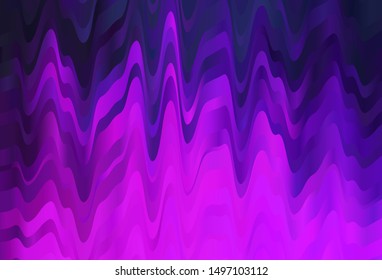 Dark Purple vector background with wry lines. Modern gradient abstract illustration with bandy lines. The best colorful design for your business.