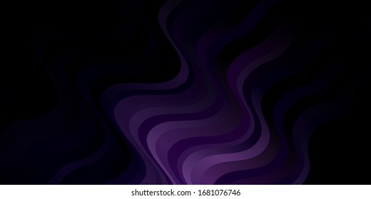 Fondo vector púrpura oscuro con líneas raras. Ilustración degradada en estilo simple con arcos. Patrón para sitios web, páginas de inicio.