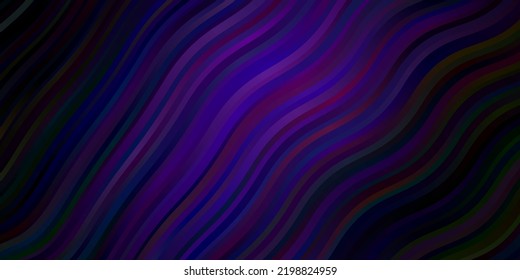 Dark Purple vector background with wry lines. Bright illustration with gradient circular arcs. Design for your business promotion.