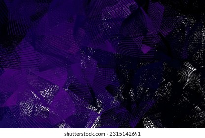 Dark Purple vector background with wry lines. A shining illustration, which consists of curved lines. Business design for posters, banners.