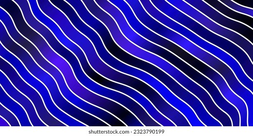 Dark Purple vector background with wry lines. Colorful illustration with curved lines. Pattern for ads, commercials.