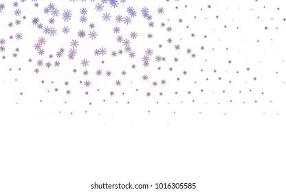 Dark Purple vector background with xmas snowflakes. Blurred decorative design in xmas style with snow. The pattern can be used for new year leaflets.