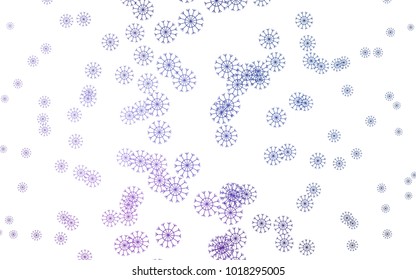 Dark Purple vector background with xmas snowflakes. Glitter abstract illustration with crystals of ice. The template can be used as a new year background.